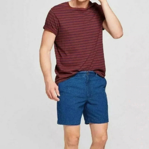 Goodfellow Men’s Shorts Linden Chino Denim 38 Waist New - Picture 1 of 8